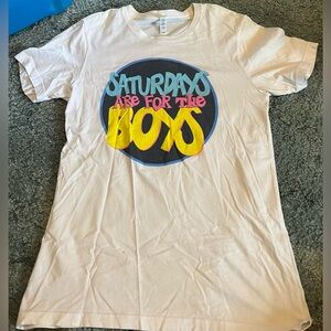 White Barstool Sports Saturdays Are For The Boys Mens Medium T-Shirt